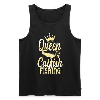 Queen of Catfish Fishing Königin Der Welsfischerei - Men's Premium Organic Tank Top - black - Front - Michal (187cm)