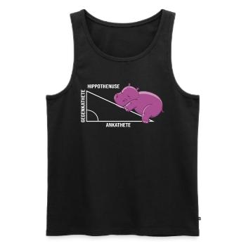 Drôle de jeu de mots mathématiques Hippothenuse Hippopotamus - Débardeur bio Premium Homme - noir - Devant - Michal (187cm)