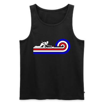 Retro Curling Design with Curler Silhouette - Männer Premium Bio Tank Top - Schwarz - Vorne - AI Model Male 178 light (178cm)