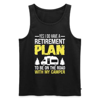 Retired Camping Plan For Retirees Retired - Men's Premium Organic Tank Top - black - Front - Michal (187cm)