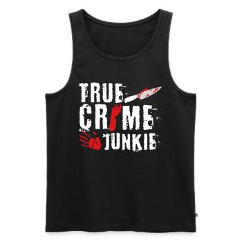True Crime Junkie - Männer Premium Bio Tank Top - Schwarz - Vorne - AI Model Male 178 light (178cm)