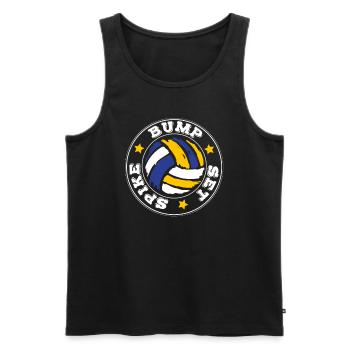 Volleyball Motiv Bump Set Spike Volleyball - Männer Premium Bio Tank Top - Schwarz - Vorne - Michal (187cm)