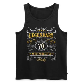 Vintage Legendary - Aged perfectly 70th birthday - Men's Premium Organic Tank Top - black - Front - AI Model Male 178 light (178cm)