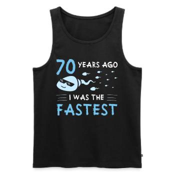 70 years ago I was the fastest 70th birthday - Men's Premium Organic Tank Top - black - Front - AI Model Male 178 light (178cm)