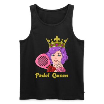 Padel Queen for Padel Tennis Players - Men's Premium Organic Tank Top - black - Front - AI Model Male 178 light (178cm)