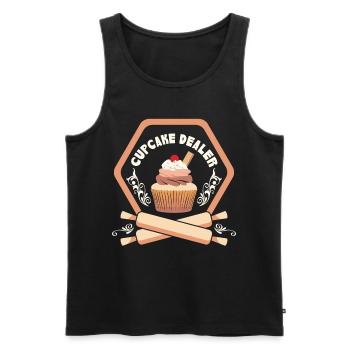 Cupcake Design für Konditor | Cupcake Dealer - Männer Premium Bio Tank Top - Schwarz - Vorne - AI Model Male 178 light (178cm)