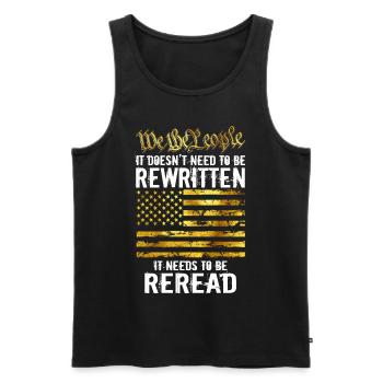 US Flag Regular Dad Raising Wolves Not Sheep - Männer Premium Bio Tank Top - Schwarz - Vorne - AI Model Male 178 light (178cm)