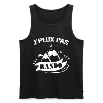 Je Peux Pas J'ai Rando - Débardeur bio Premium Homme - noir - Devant - Michal (187cm)