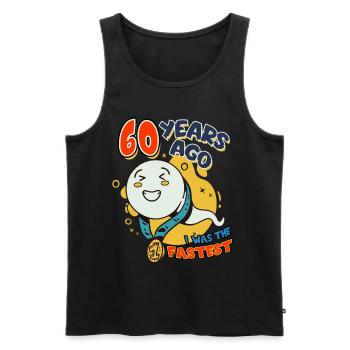 60 Years Ago I Was The Fastest 60. Geburtstag - Männer Premium Bio Tank Top - Schwarz - Vorne - Michal (187cm)