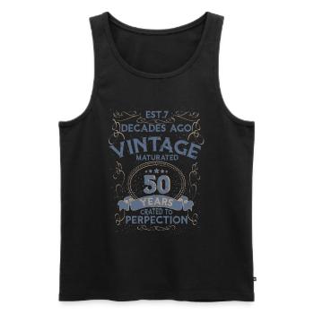 Vintage Legendary - Aged perfectly 50th birthday - Men's Premium Organic Tank Top - black - Front - AI Model Male 178 light (178cm)