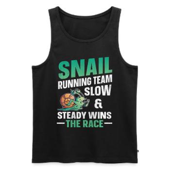 Snail Running Team Drôle Snail Runner - Débardeur bio Premium Homme - noir - Devant - Michal (187cm)