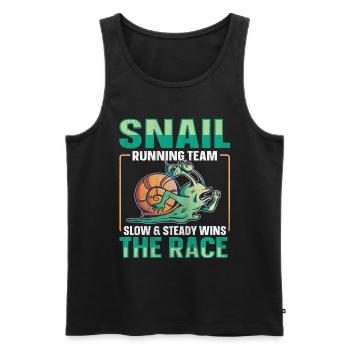 Snail Running Team Funny Snail Runner - Men's Premium Organic Tank Top - black - Front - AI Model Male 178 light (178cm)