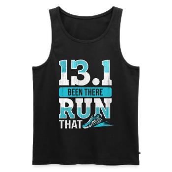 13.1 Been There Run That - Coureur de semi-marathon - Débardeur bio Premium Homme - noir - Devant - Michal (187cm)
