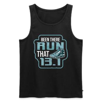 13.1 Been There Run That - Coureur de semi-marathon - Débardeur bio Premium Homme - noir - Devant - Michal (187cm)