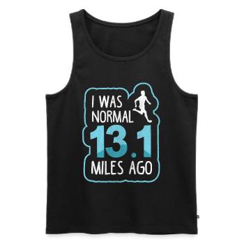 J’étais normal il y a 13,1 miles - Coureur de semi-marathon - Débardeur bio Premium Homme - noir - Devant - Michal (187cm)