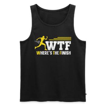 WTF - Where's The Finish Fun Marathon Runner - Men's Premium Organic Tank Top - black - Front - Michal (187cm)