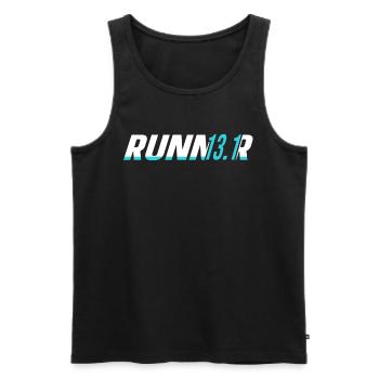13.1 Coureur de semi-marathon - Débardeur bio Premium Homme - noir - Devant - Michal (187cm)