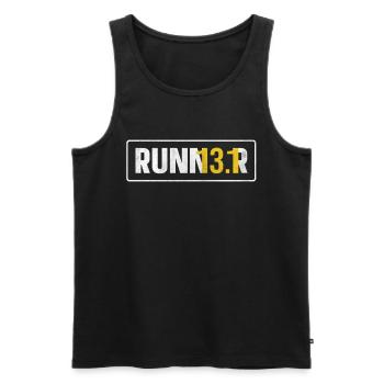 13.1 Coureur de semi-marathon - Débardeur bio Premium Homme - noir - Devant - Michal (187cm)