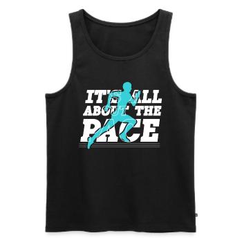 Tout tourne autour du pace marathon runners - Débardeur bio Premium Homme - noir - Devant - Michal (187cm)
