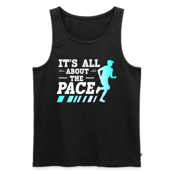 Tout tourne autour du pace marathon runners - Débardeur bio Premium Homme - noir - Devant - Michal (187cm)