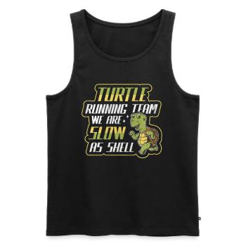 Turtle Running Team - We Are Slow As Shell Running - Men's Premium Organic Tank Top - black - Front - AI Model Male 178 light (178cm)