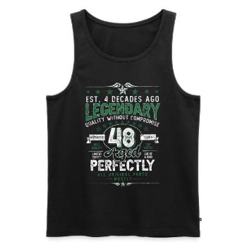 Vintage Légendaire - Vieilli parfaitement 48ème anniversaire - Débardeur bio Premium Homme - noir - Devant - Michal (187cm)