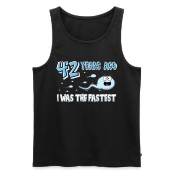 42 Years Ago I Was The Fastest 42. Geburtstag - Männer Premium Bio Tank Top - Schwarz - Vorne - Michal (187cm)