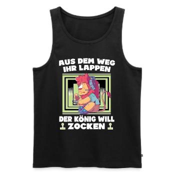 Aus Dem Weg Ihr Lappen der König Will Zocken Gamer - Männer Premium Bio Tank Top - Schwarz - Vorne - Michal (187cm)