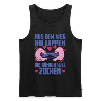 Aus Dem Weg Ihr Lappen der König Will Zocken Gamer - Männer Premium Bio Tank Top - Schwarz - Vorne - Michal (187cm)