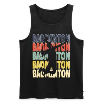 Cool Retro Text Silhouette Badminton - Débardeur bio Premium Homme - noir - Devant - Michal (187cm)