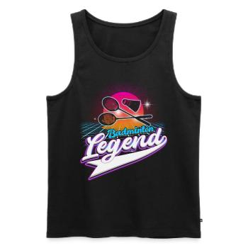 Cool Retro Crossing Rackets Badminton Legend - Männer Premium Bio Tank Top - Schwarz - Vorne - Michal (187cm)
