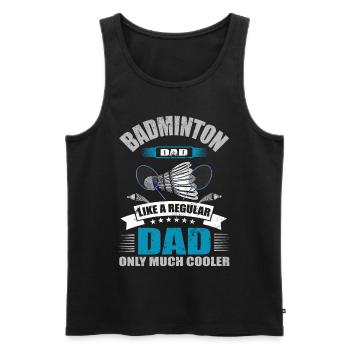 Cool Badminton Dad Badminton Player Father - Men's Premium Organic Tank Top - black - Front - AI Model Male 178 light (178cm)
