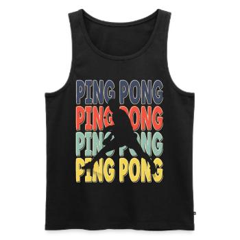 Cool Retro Text Silhouette Ping pong - Débardeur bio Premium Homme - noir - Devant - Michal (187cm)