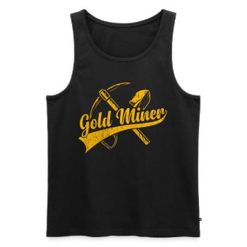 Goldene Plakette Mit Crossing Picke Gold Digger - Männer Premium Bio Tank Top - Schwarz - Vorne - AI Model Male 178 light (178cm)