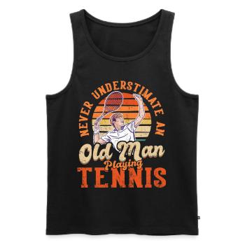 Cool Tennis Dad Tennis Player Father - Men's Premium Organic Tank Top - black - Front - Michal (187cm)
