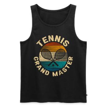 Retro Crossing Rackets Tennis Grand Master - Men's Premium Organic Tank Top - black - Front - Michal (187cm)