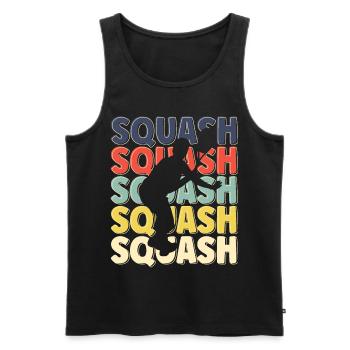 Cool Retro Text Silhouette Squash - Men's Premium Organic Tank Top - black - Front - Michal (187cm)