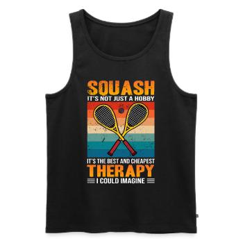 It's the best and cheapest Therapy Squash - Männer Premium Bio Tank Top - Schwarz - Vorne - Michal (187cm)