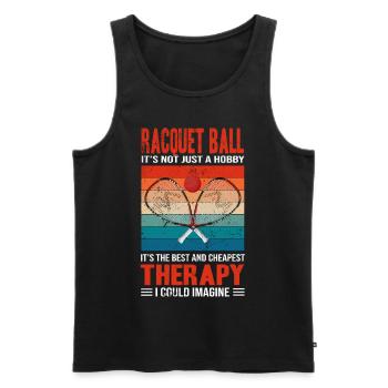 It's the best and cheapest Therapy Racquetball - Männer Premium Bio Tank Top - Schwarz - Vorne - Michal (187cm)