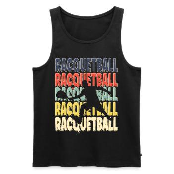 Cool Retro Text Silhouette Racquetball - Men's Premium Organic Tank Top - black - Front - Michal (187cm)