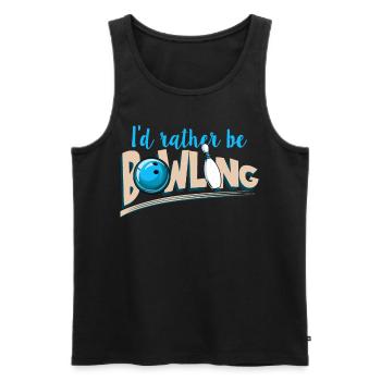 Ceci est ma chemise de bowling chanceux - Ne pas laver - Débardeur bio Premium Homme - noir - Devant - Michal (187cm)