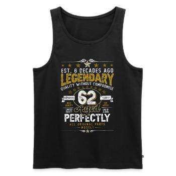 Vintage Légendaire - Vieilli parfaitement 62ème anniversaire - Débardeur bio Premium Homme - noir - Devant - Michal (187cm)