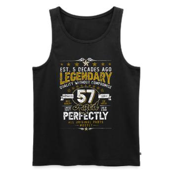 Vintage Légendaire - Vieilli parfaitement 57ème anniversaire - Débardeur bio Premium Homme - noir - Devant - Michal (187cm)