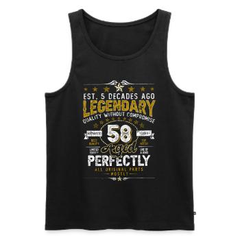 Vintage Légendaire - Vieilli parfaitement 58ème anniversaire - Débardeur bio Premium Homme - noir - Devant - Michal (187cm)