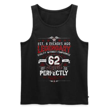 Vintage Légendaire - Vieilli parfaitement 62ème anniversaire - Débardeur bio Premium Homme - noir - Devant - Michal (187cm)