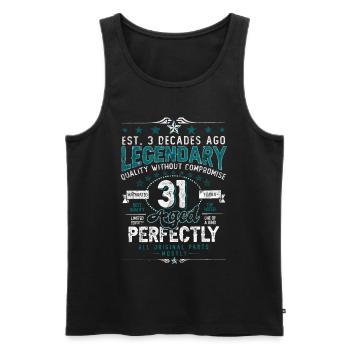 Vintage Legendary - Aged perfectly 31st birthday - Men's Premium Organic Tank Top - black - Front - Michal (187cm)