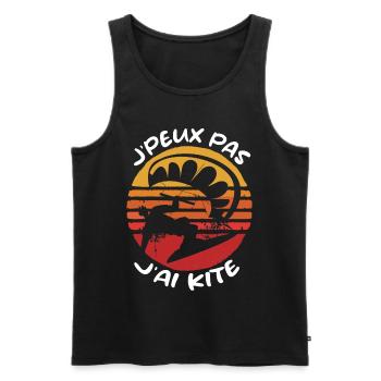 Je Peux Pas J'ai Kite Cadeau Humour - Débardeur bio Premium Homme - noir - Devant - Michal (187cm)