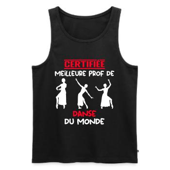 ZERTIFIZIERTER BESTER LEHRER - Männer Premium Bio Tank Top - Schwarz - Vorne - AI Model Male 178 light (178cm)