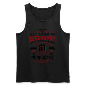 Vintage Légendaire - Vieilli parfaitement 61ème anniversaire - Débardeur bio Premium Homme - noir - Devant - Michal (187cm)