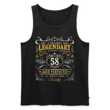Vintage Légendaire - Vieilli parfaitement 58ème anniversaire - Débardeur bio Premium Homme - noir - Devant - Michal (187cm)